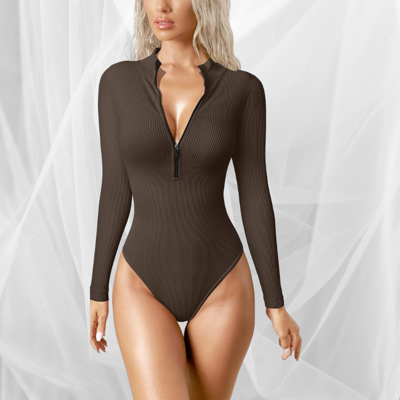 Snatched Quarter Zip Bodysuit