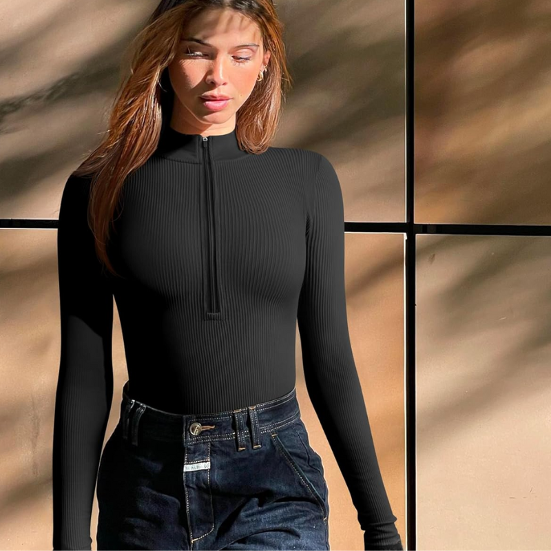 Snatched Quarter Zip Bodysuit