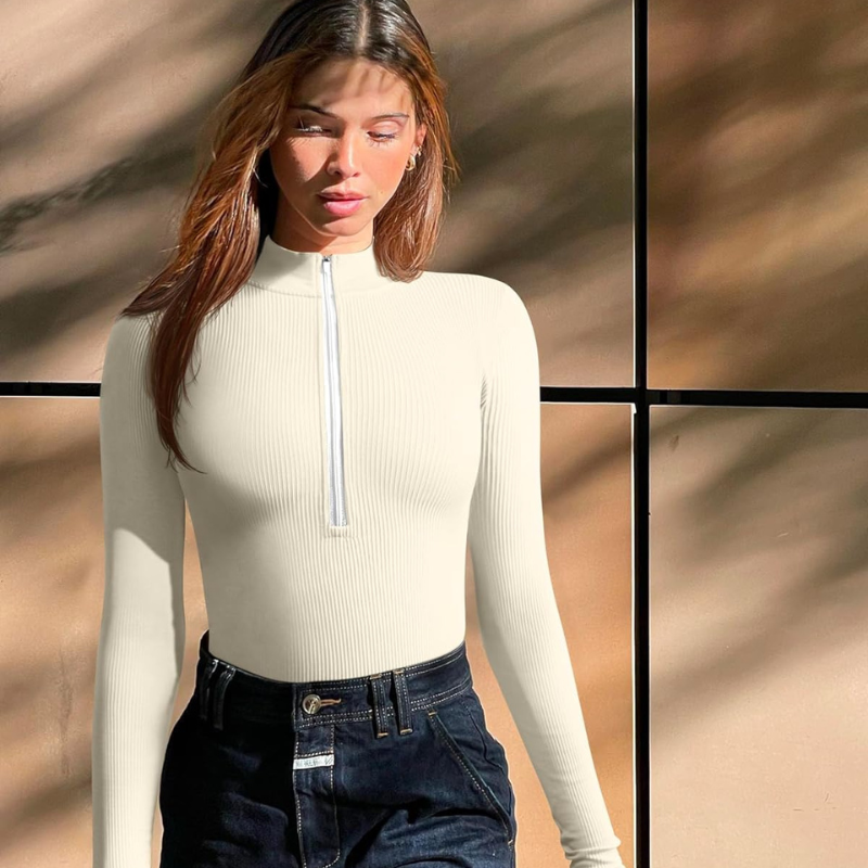 Snatched Quarter Zip Bodysuit